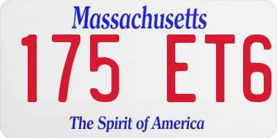 MA license plate 175ET6