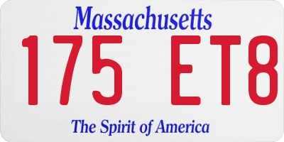 MA license plate 175ET8