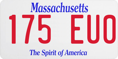MA license plate 175EU0