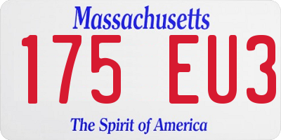 MA license plate 175EU3