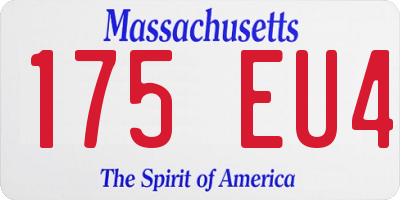 MA license plate 175EU4