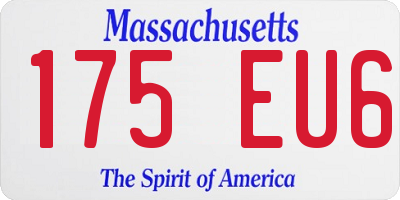 MA license plate 175EU6