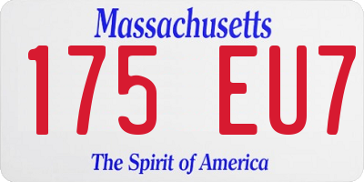 MA license plate 175EU7