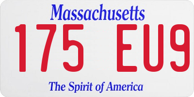 MA license plate 175EU9