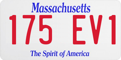 MA license plate 175EV1