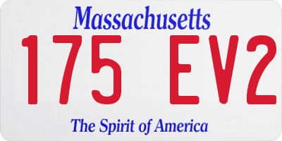MA license plate 175EV2