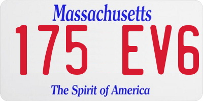 MA license plate 175EV6