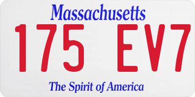MA license plate 175EV7