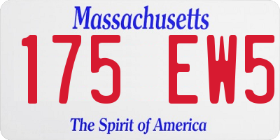 MA license plate 175EW5