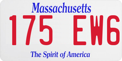 MA license plate 175EW6