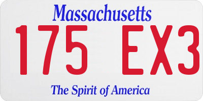 MA license plate 175EX3