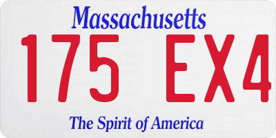 MA license plate 175EX4