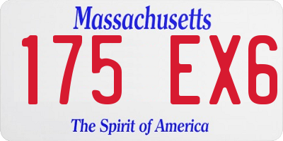 MA license plate 175EX6