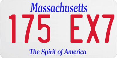 MA license plate 175EX7