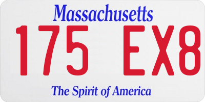 MA license plate 175EX8