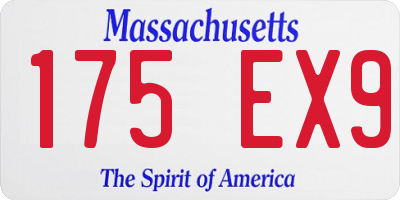 MA license plate 175EX9