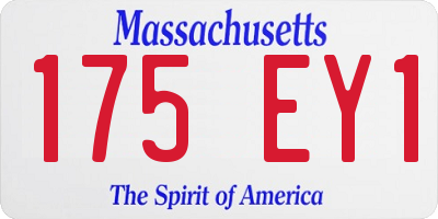 MA license plate 175EY1
