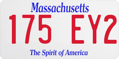 MA license plate 175EY2