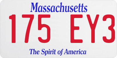 MA license plate 175EY3