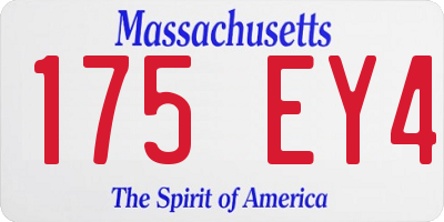 MA license plate 175EY4