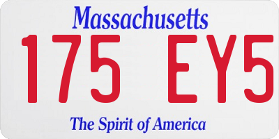 MA license plate 175EY5