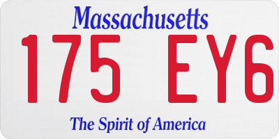MA license plate 175EY6