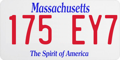 MA license plate 175EY7