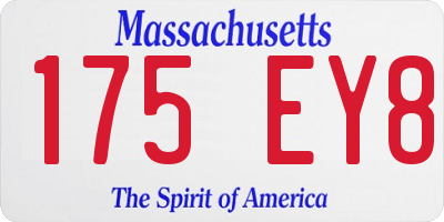 MA license plate 175EY8