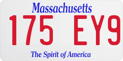MA license plate 175EY9