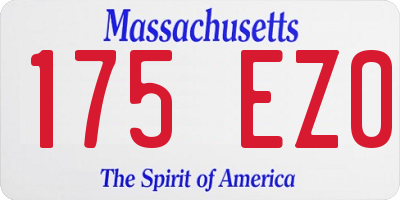 MA license plate 175EZ0