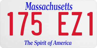 MA license plate 175EZ1