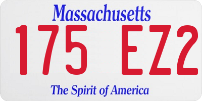 MA license plate 175EZ2