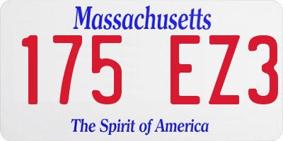 MA license plate 175EZ3