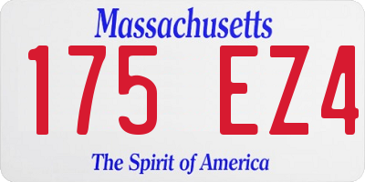 MA license plate 175EZ4