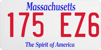 MA license plate 175EZ6