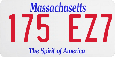 MA license plate 175EZ7
