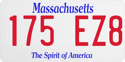MA license plate 175EZ8