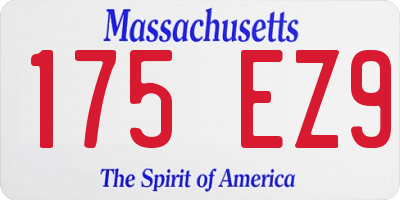 MA license plate 175EZ9