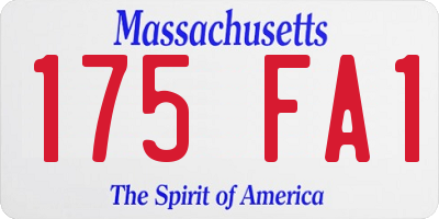 MA license plate 175FA1