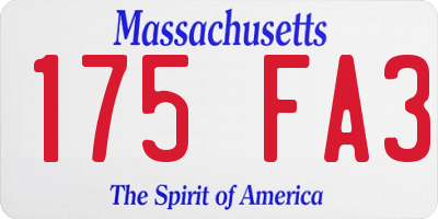 MA license plate 175FA3