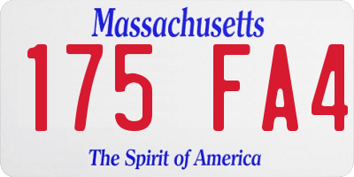 MA license plate 175FA4