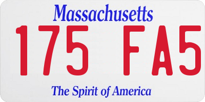MA license plate 175FA5