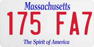 MA license plate 175FA7