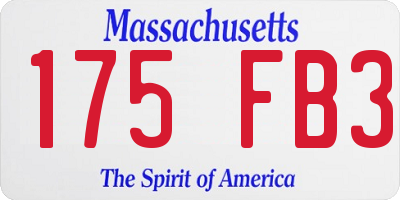 MA license plate 175FB3