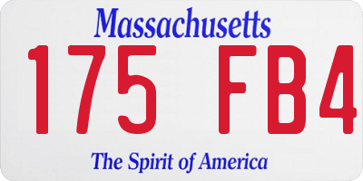 MA license plate 175FB4