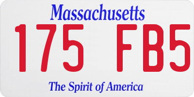 MA license plate 175FB5