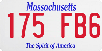 MA license plate 175FB6