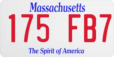 MA license plate 175FB7