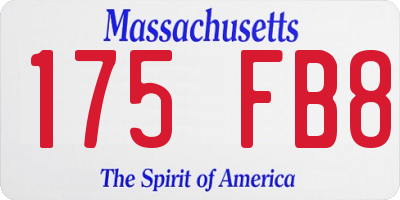 MA license plate 175FB8