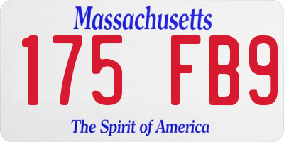 MA license plate 175FB9